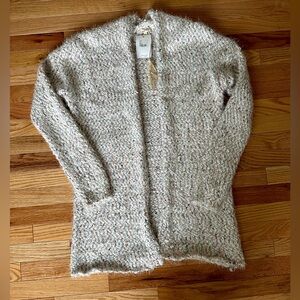 White with Multi-Colored Threads Sweater Jacket